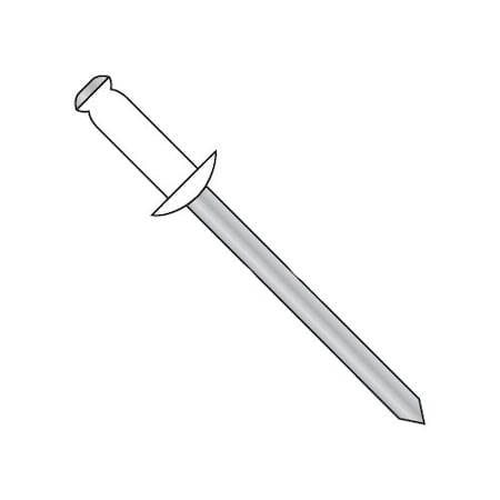 Newport Fasteners Blind Rivet, Dome Head, 1/8 in Dia., 0.275 in L, Aluminum Body, 10000 PK 743863